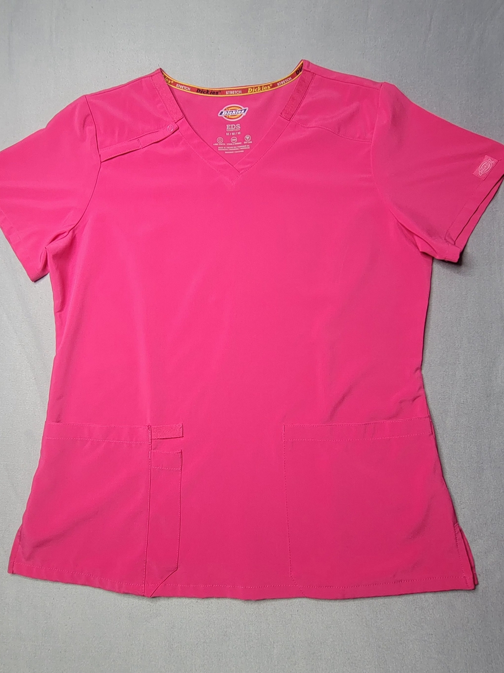 Dickies Women's E.D.S. Hot Pink V-Neck Short Sleeve Scrub Top